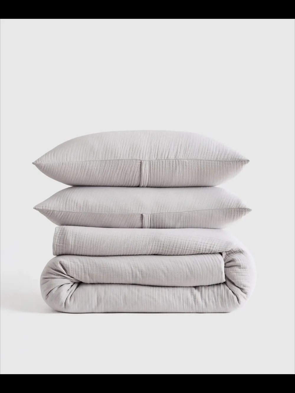 Quince Organic Cotton Gauze Duvet Cover Set - Light Grey